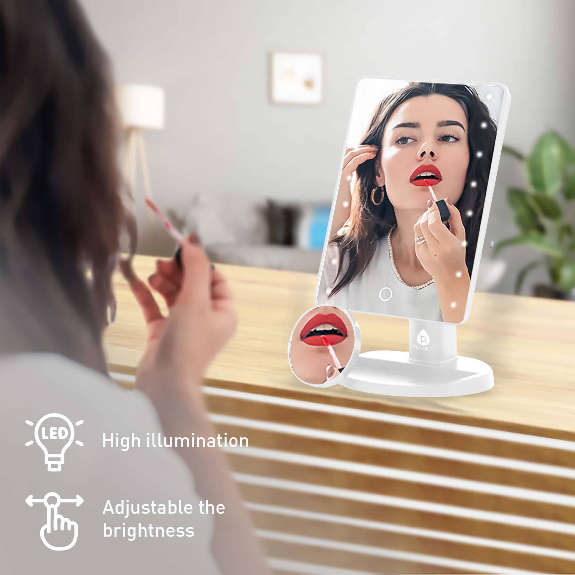 Dimmable LED Vanity Mirror & Pursonic Triple Barrel Hair Curler: The Ultimate Glow-Up Bundle - Image 5