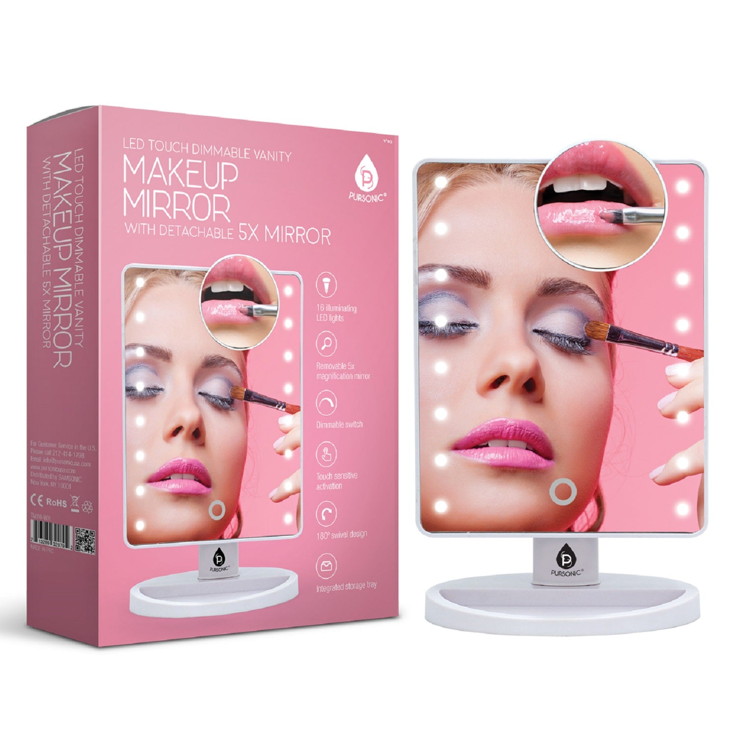 The Pursonic Dimmable LED Vanity Mirror & One Step Volumizing Hair Dryer - Image 5