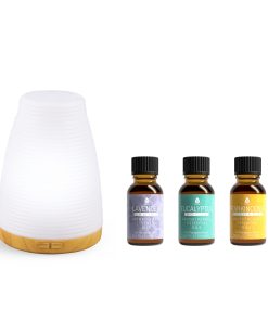 Alternative view of Pursonic Aromatherapy 2 in 1 USB Diffuser & Essential Oil Set-Ultrasonic Top 3 Oils-300ml with 2 Mist Settings 7 Ambient Light Settings