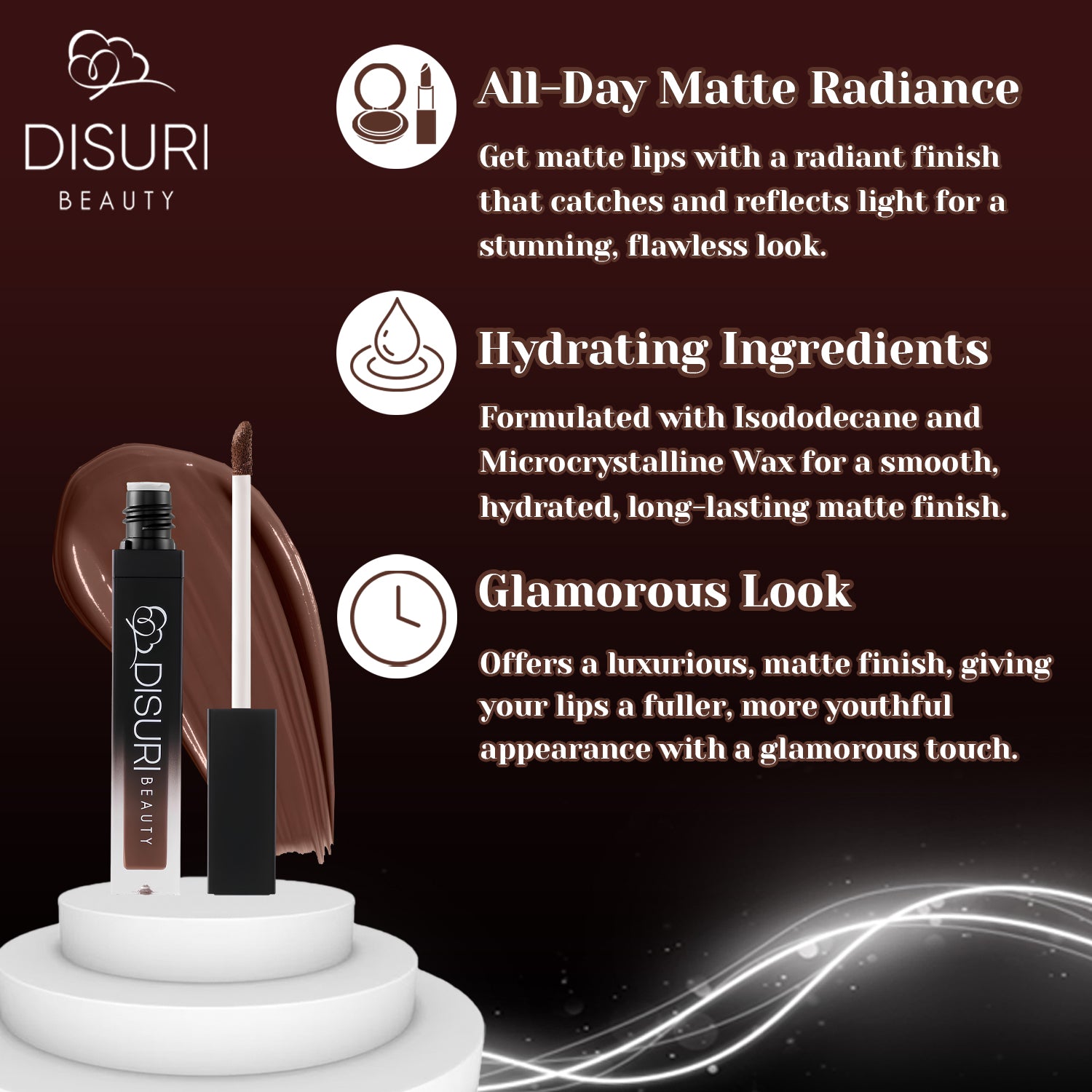 DISURI Beauty Liquid Lipstick - Chocolate Cake (68) - Image 2