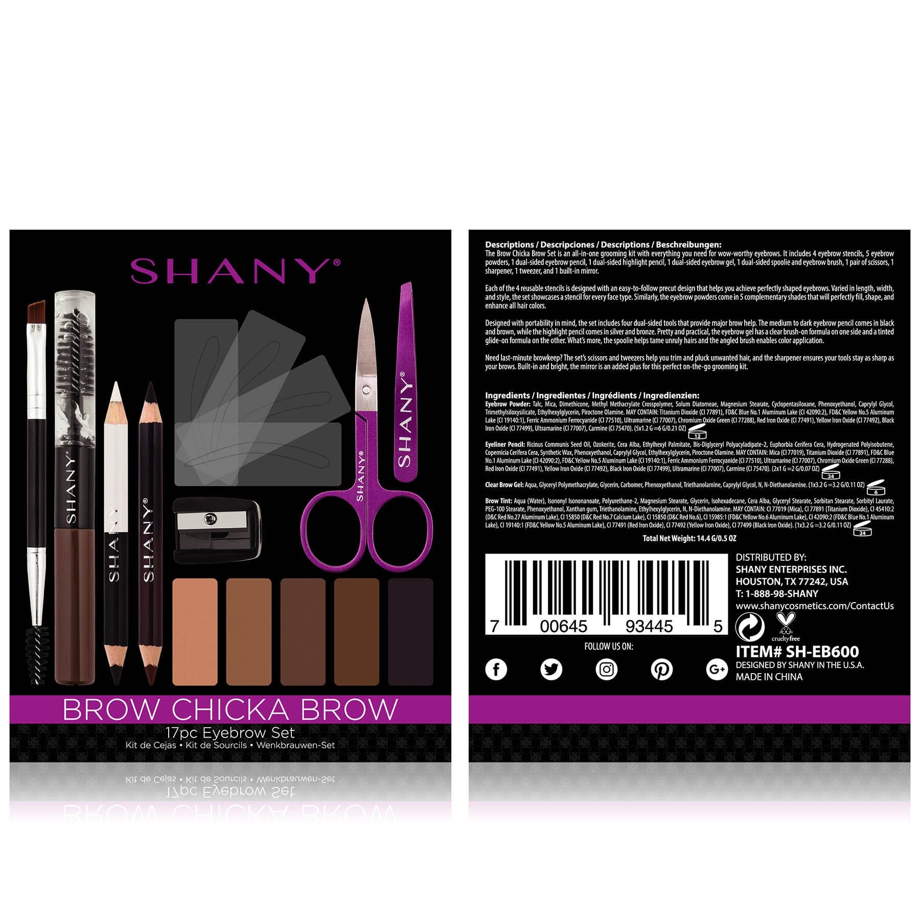 Brow Chicka Brow Eyebrow Makeup Set - 17-Piece Kit - Image 5